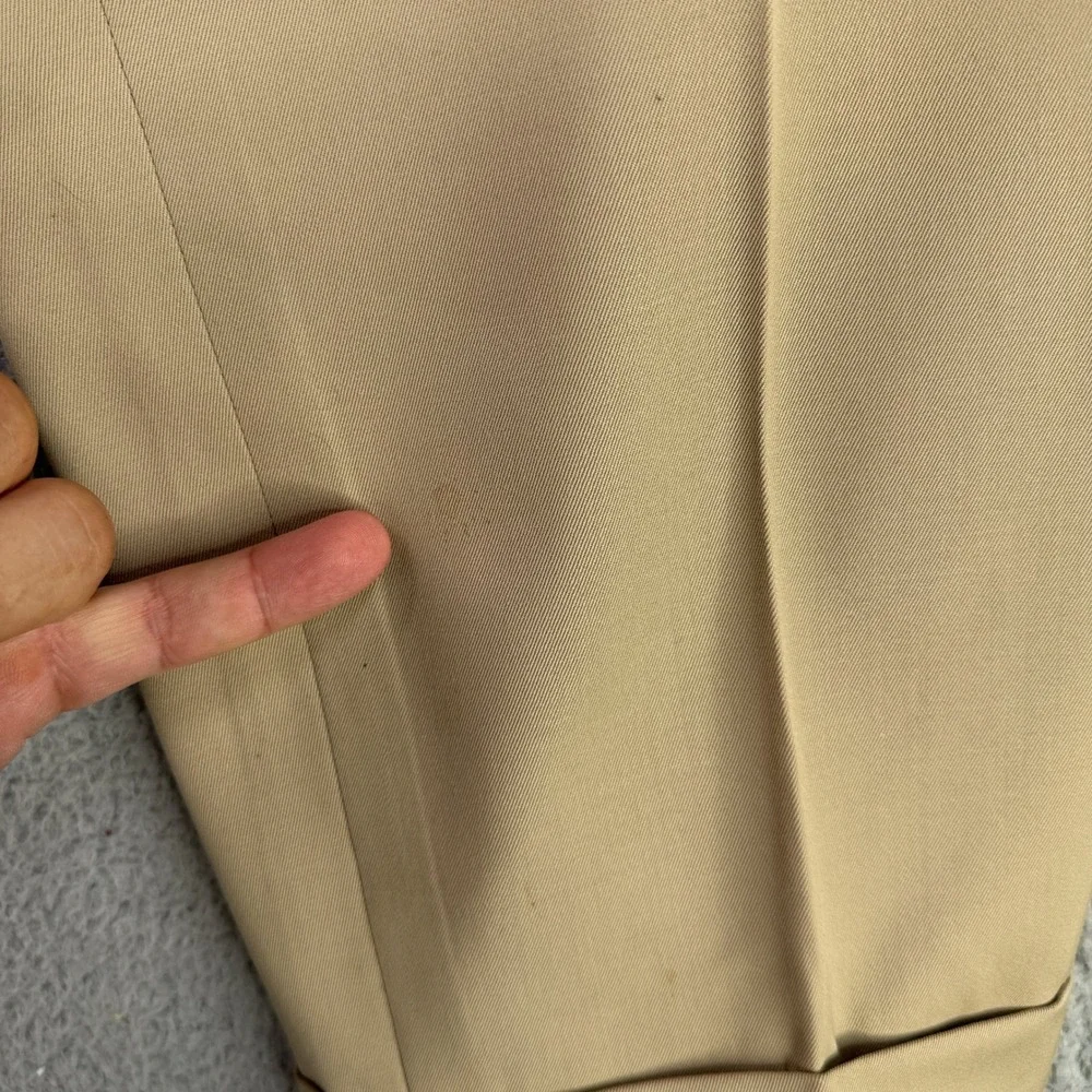 Polo Ralph Lauren Dress Pants Mens 34x28 Tan Pleated Virgin Wool Made in Italy
